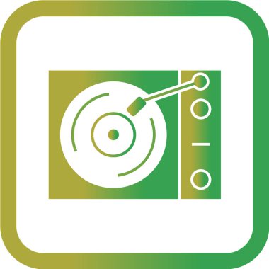 Vektör illüstrasyonu, basit simge Vinil oynatıcı 