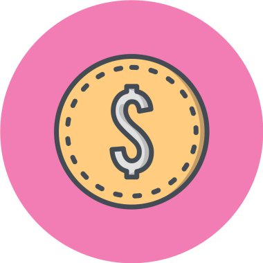 Dolar işareti vektör simgesi