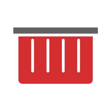 Çöp kutusu simgesi düz renk şeklinde. vektör illüstrasyonu