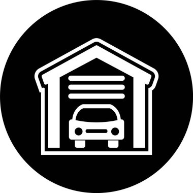 Moda Biçimli Garaj Simgesi İzole Arkaplan