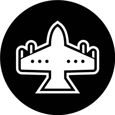 Uçak simgesinin vektör illüstrasyonu