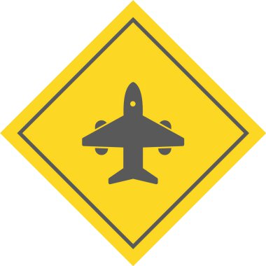 Bir jetin sarı ve siyah ikonunun vektör çizimi