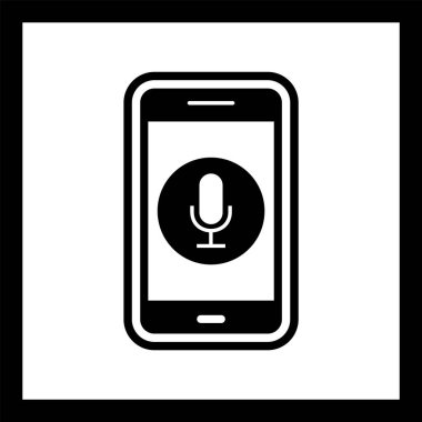 Moda Tarzı İzole Arkaplanda Mikrofon Mobil Uygulama Simgesi