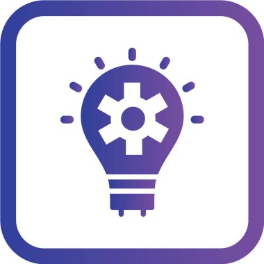 Beyaz arkaplanda düz bir şekilde ampul simgesi