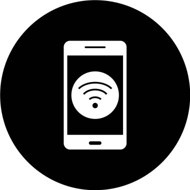 vektör siyah ve beyaz cep telefonu simgesi