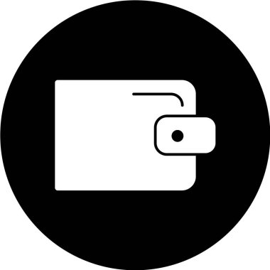 Cüzdan ikonu, vektör illüstrasyonu. Düz tasarım biçimi