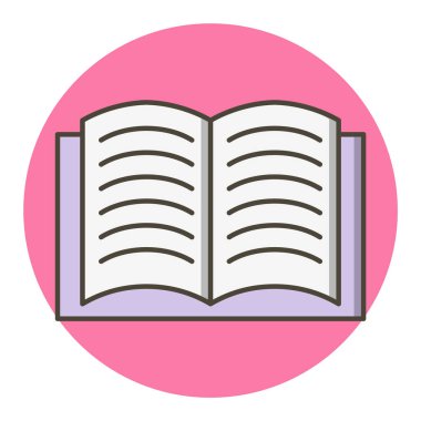 Moda Biçimli Ayrı Arkaplanda Kitap Simgesi Aç      