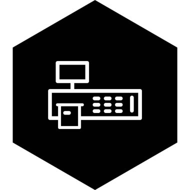 Fatura Makinesi Simgesi Moda Biçiminde İzole Arkaplan