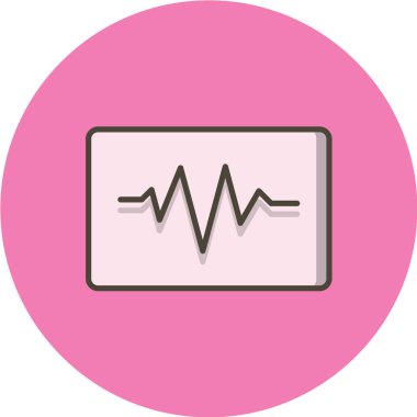 kalp atışı simgesi, vektör illüstrasyonu