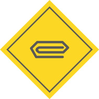 Sarı yol işareti. vektör illüstrasyonu