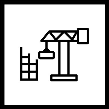 Vinç inşa etmenin basit simgesi, vektör illüstrasyonu 