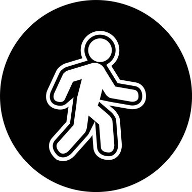 Moda Biçimli Yürüyen Simge İzole Arkaplan