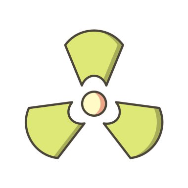 Nükleer enerji santrali ikon vektör illüstrasyon grafik tasarımı