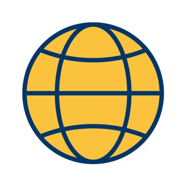 Vektör illüstrasyonu, dünyanın basit simgesi, www 