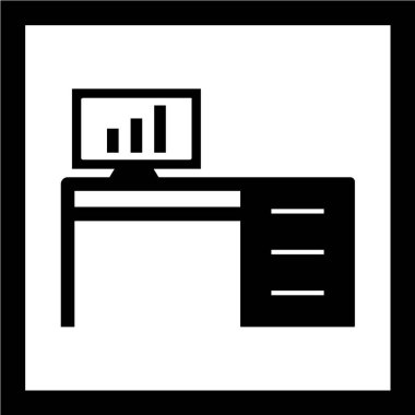 Ofis masası ikonu. vektör illüstrasyonu