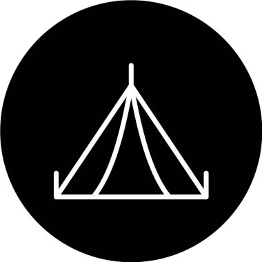 Basit simge, çadırın vektör illüstrasyonu