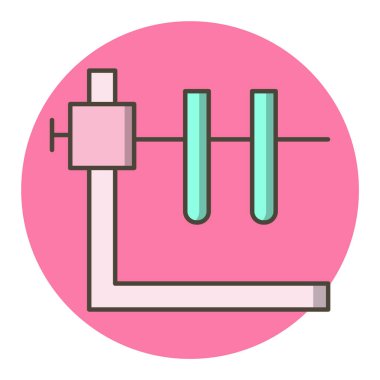 Moda Biçimli Duruş Simgesine sahip İki Tüp İzole Arkaplan      