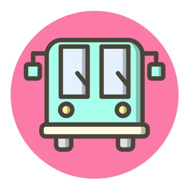 beyaz arkaplandaki bus düz simgesi