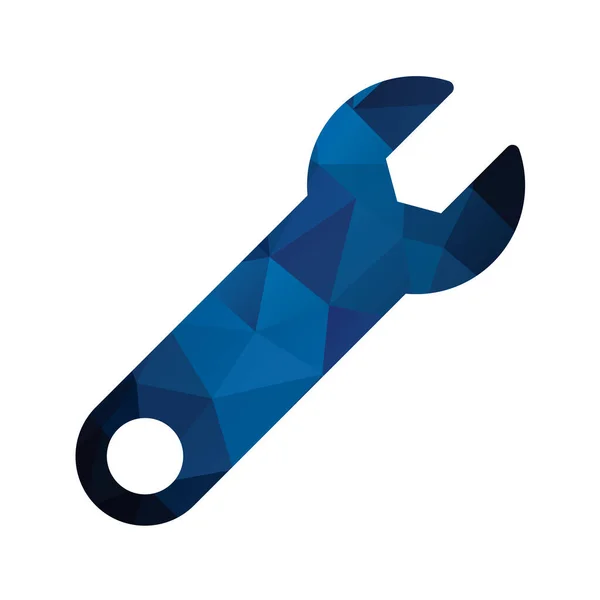 Schraubenschlüssel Vektorsymbol Blaues Symbol Isoliert — Stockvektor