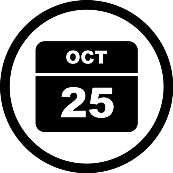 Calendario Con Fecha Octubre — Vector de stock