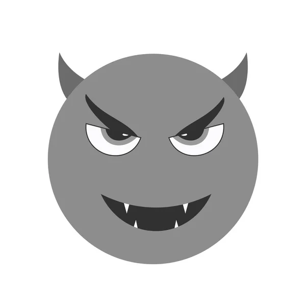 Icône Emoji Diable Dans Style Mode Fond Isolé — Image vectorielle
