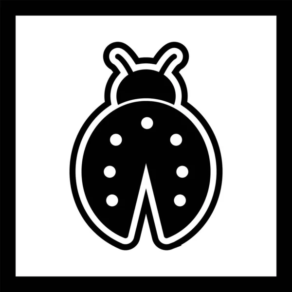 Icona Lady Bug Stile Trendy Isolato Sfondo — Vettoriale Stock