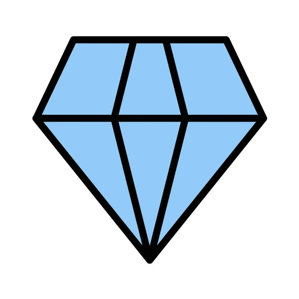 Illustrazione Vettoriale Dell Icona Diamante — Vettoriale Stock