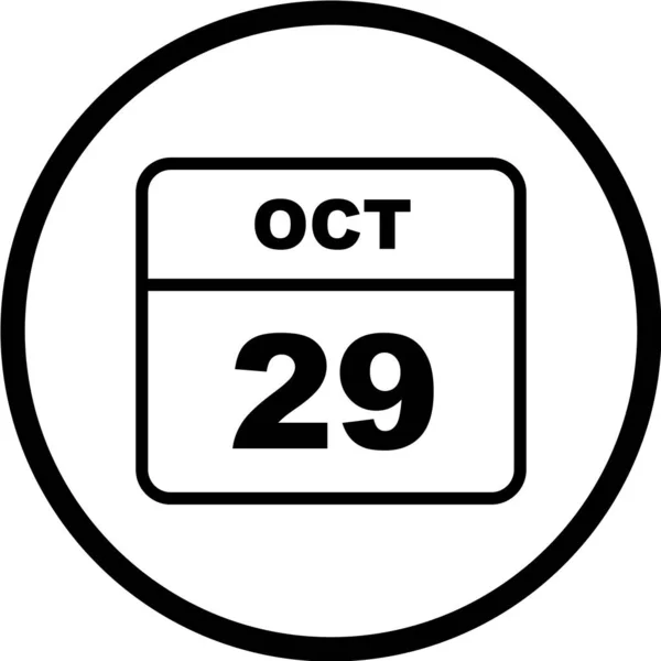 Calendario Con Fecha Octubre — Vector de stock