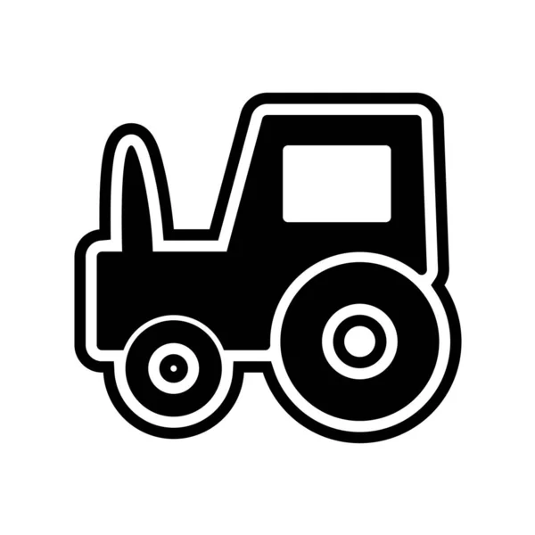 Traktor Ikon Enkel Stil Isolerad Vit Bakgrund — Stock vektor