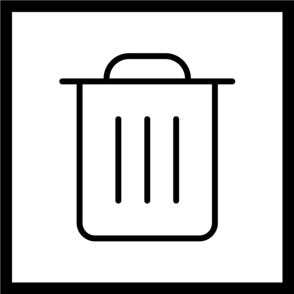 Lixo Bin Ícone Vetor Ilustração —  Vetores de Stock