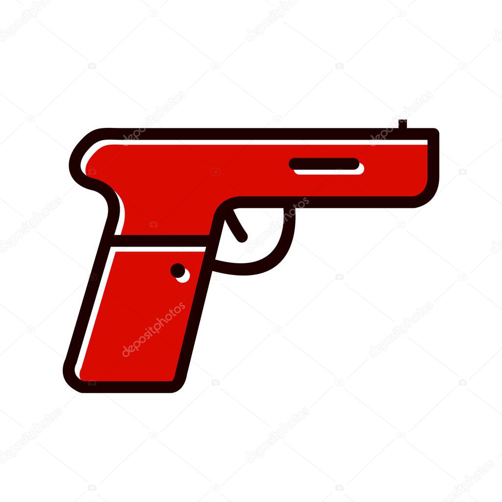 Gun Icon In Trendy Style Isolated Background