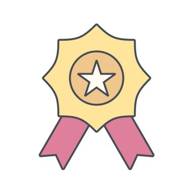 Madalya ikon vektör illüstrasyonu