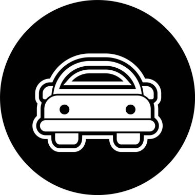 Çizgi film arabası Simgesi Moda Tarzı İzole Arkaplan