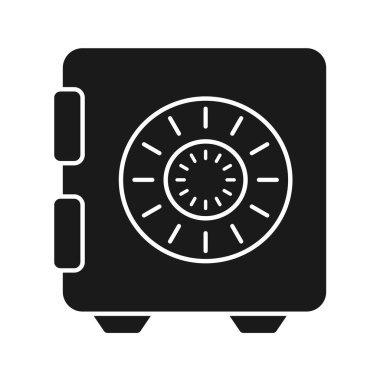 Beyaz arkaplanda vektör siyah banka simgesi