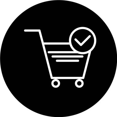 Alışveriş arabası simgesi, vektör illüstrasyonu