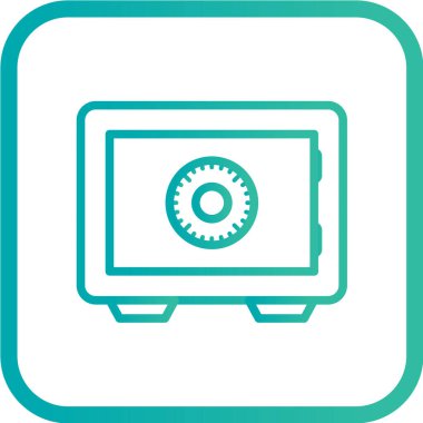 Güvenli ikon. Web için dizüstü bilgisayar vektör simgelerinin düz çizimi