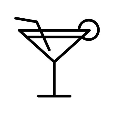 Kokteyl cam simgesi, vektör illüstrasyonu