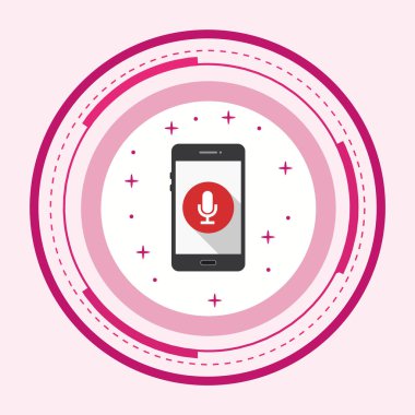 Mikrofon Mobil Uygulama Simgesi Moda Tarzı İzole Arka Grubunda