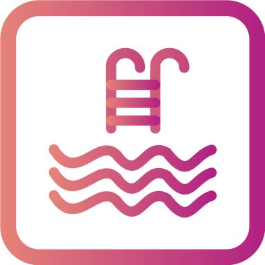 Yüzme havuzu ikonu. vektör illüstrasyonu