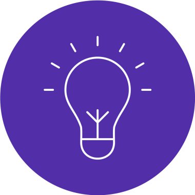 Düz renkli ampul simgesi. vektör illüstrasyonu