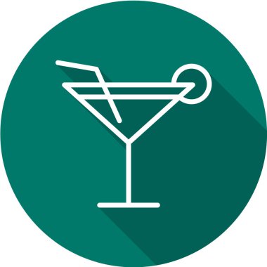 Kokteyl ikonu. Vektör illüstrasyonu