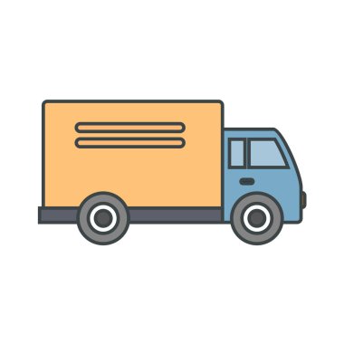 kargo kamyonu simgesi vektör illüstrasyon grafik tasarımı