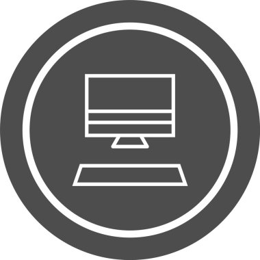 Moda Biçimli Bilgisayar Simgesi İzole Arkaplan