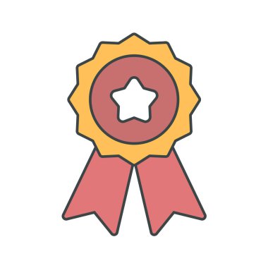 Beyaz arkaplanda izole edilmiş düz stil madalya simgesi