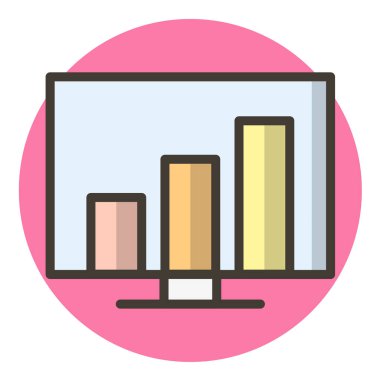 istatistik düz vektör simgesi
