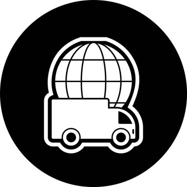 Moda Biçimli Küresel Teslimat Simgesi İzole Arkaplan