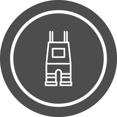  Dungarees Simgesi Moda Biçimli vektör çizimi 