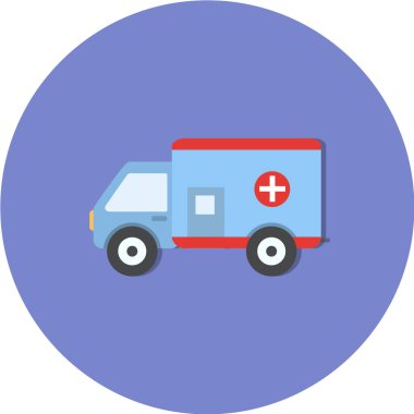 Beyaz arkaplanda ambulans simgesi