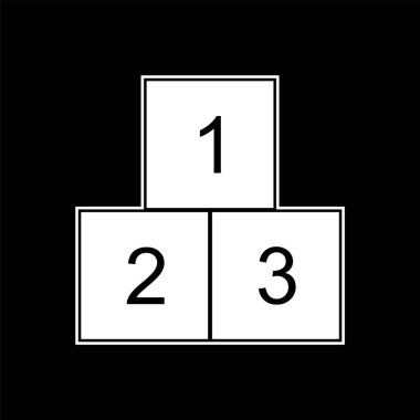 Moda Biçimli 123 Küp Simgesi İzole Arkaplan      