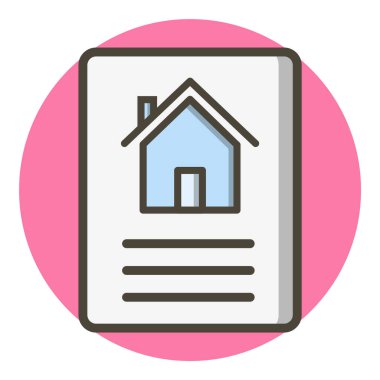  Moda Biçimli Ev Belgesi Simgesi İzole Arkaplan